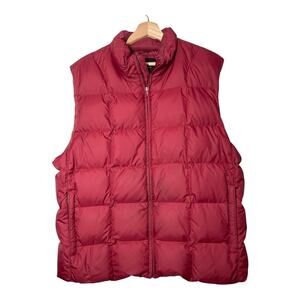 Eddie Bauer Mens Down Puffer Vest Red Size Large Outdoors Warm Goose